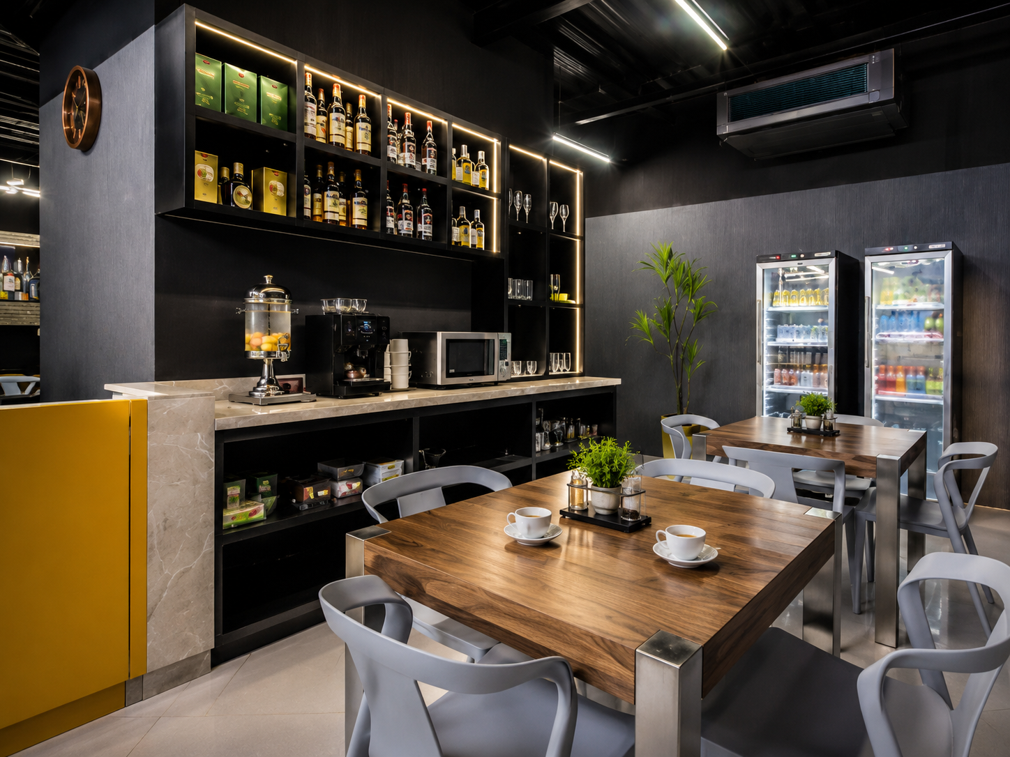 Área de Cafetería y Bar de autoservicio